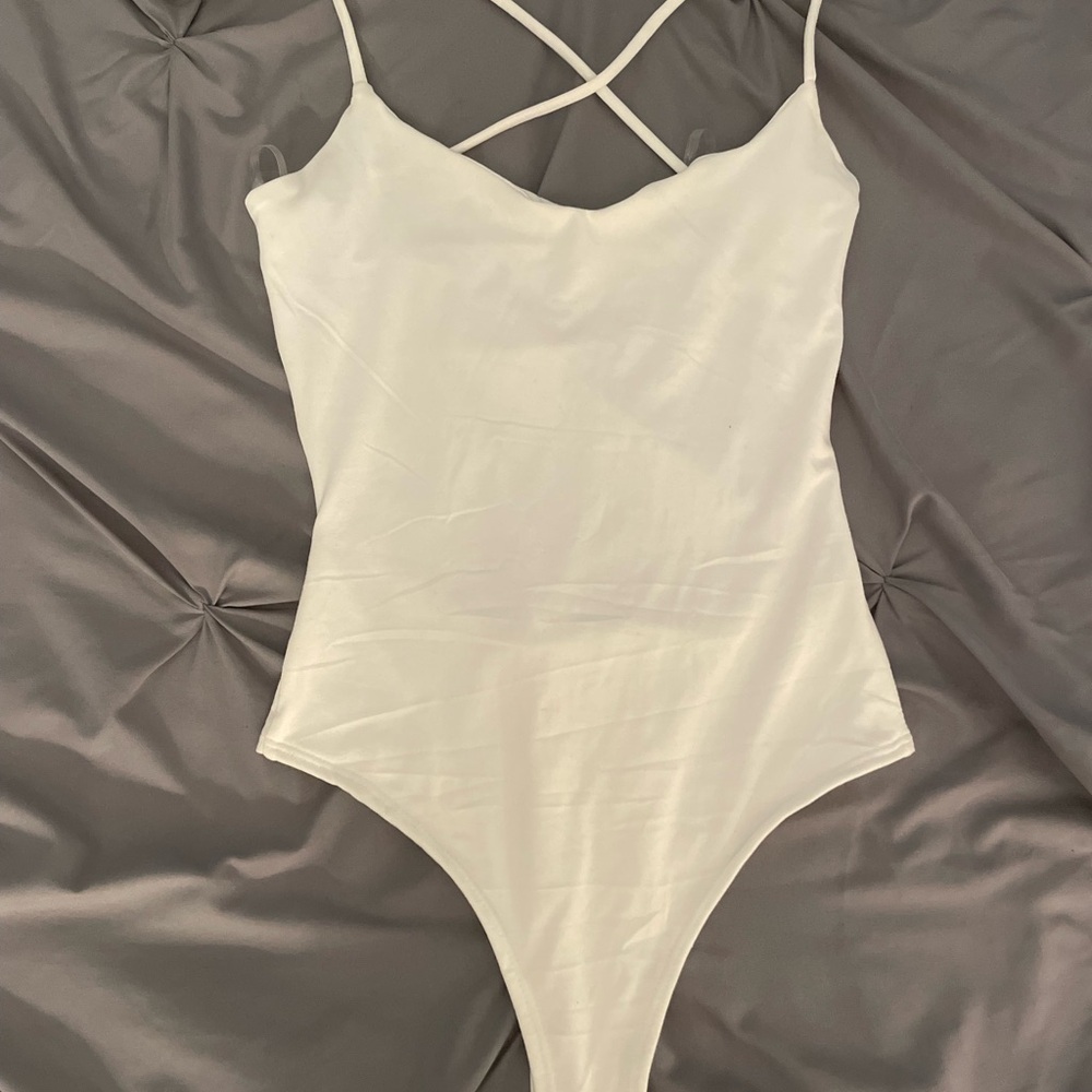 Wildfox White Spaghetti Strap Bodysuit